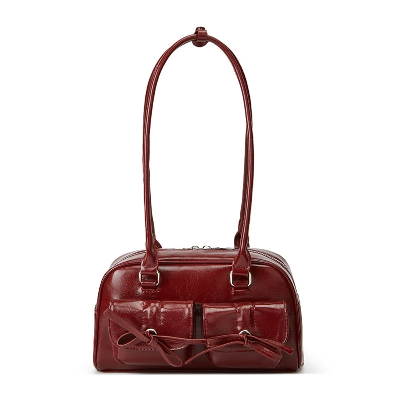 New Ballet-style Shoulder Bag Spring Bow Underarm Bag Women's Bowling Simple Tote Bag for Women