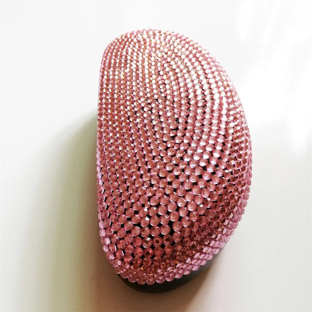 Estojo de Óculos de Luxo com Glitter de Diamante, Caixa para Óculos de Sol com Strass Brilhante, Organizador de Mesa de Cristal e Container de Armazenagem