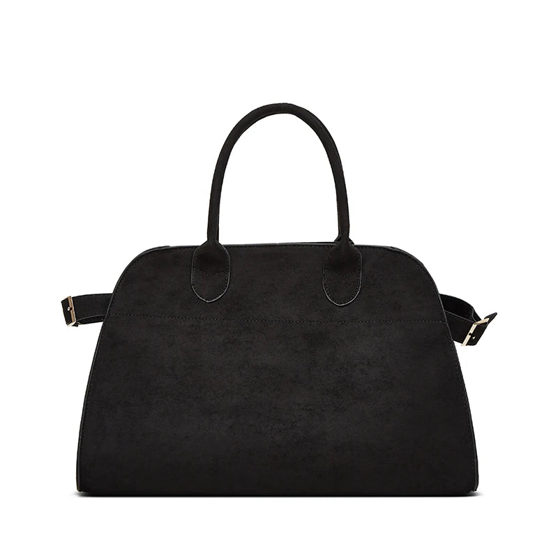 Design Handbag Leather High-Capacity Commuting Bag, Fashionable Cowhide Suede Briefcase Tote Bag Travel Bag Suede