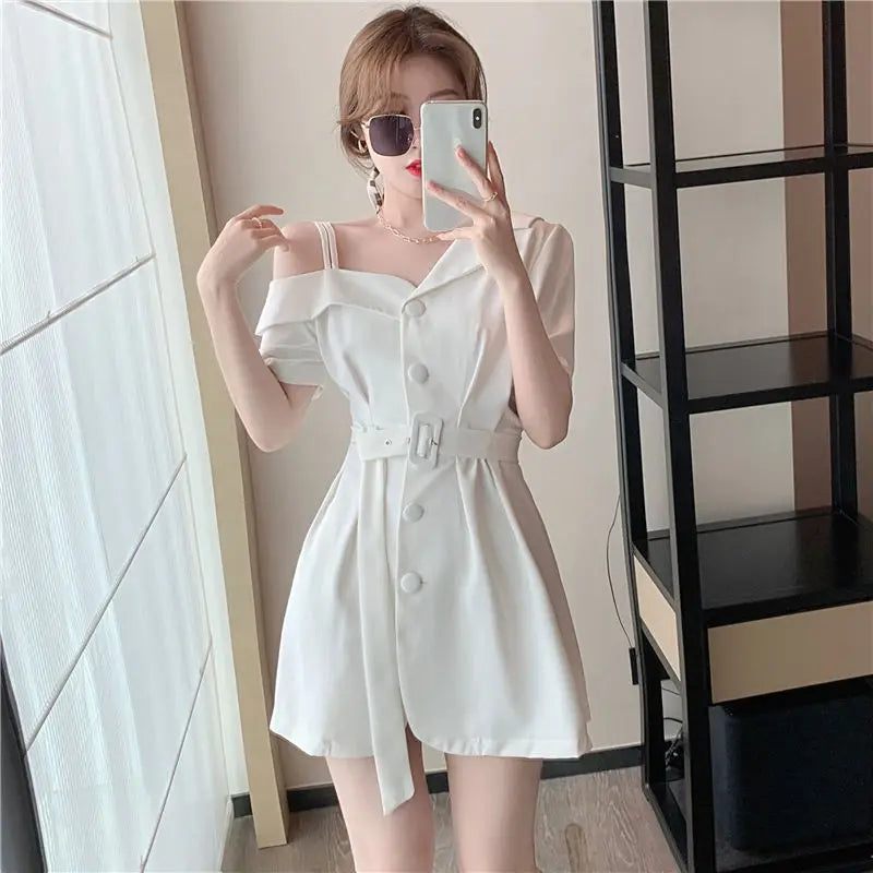 Vestidos para Mulheres 2024 Roupas de Seda para Ocasiões Formais Blazer Vestido Feminino de Cetim Chiffon Mini Curto Sensual Sexy Macacão Novo em X
