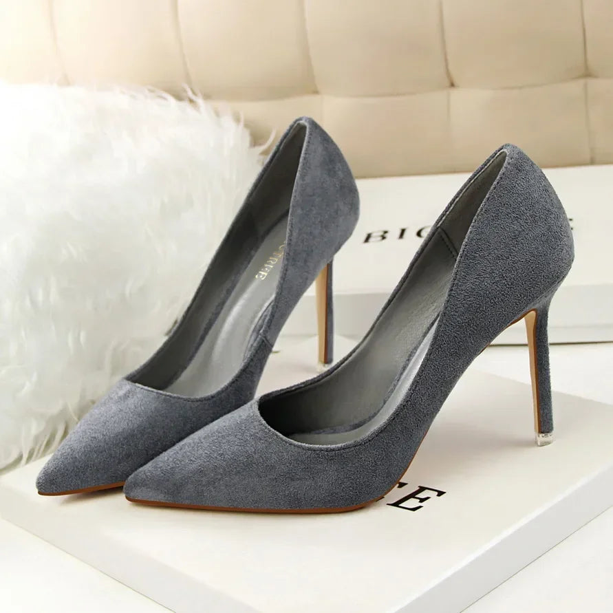Sapatos de Salto Alto Femininos Elegantes em Lã Laranja Roxo para Festa de Banquete à Noite, Scarpin Clássico em Burgundy, 9cm de Salto Alto, Tamanho Plus