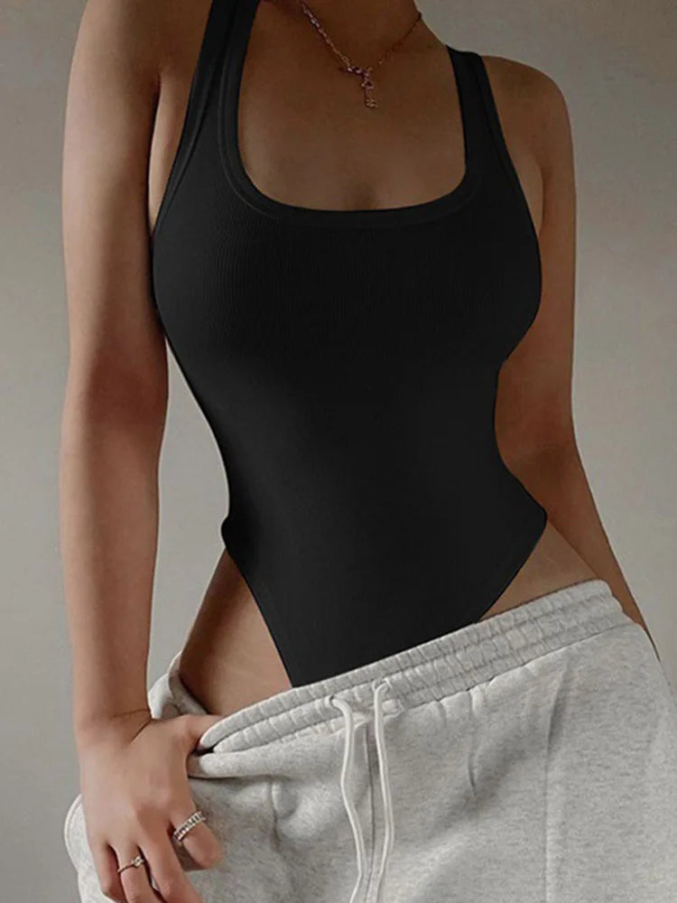 Macaquinho de Malha Sem Mangas Hot Summer Sexy Bodycon Off Shoulder Halter Tops Casual Street Bodice Para Mulheres ClubWear