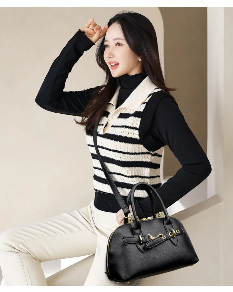 High Quality Leather Tote Bag Fashion Women Shoulder Messenger Bags Luxury Large Capacity Wear-resistant Handbag Female Sac