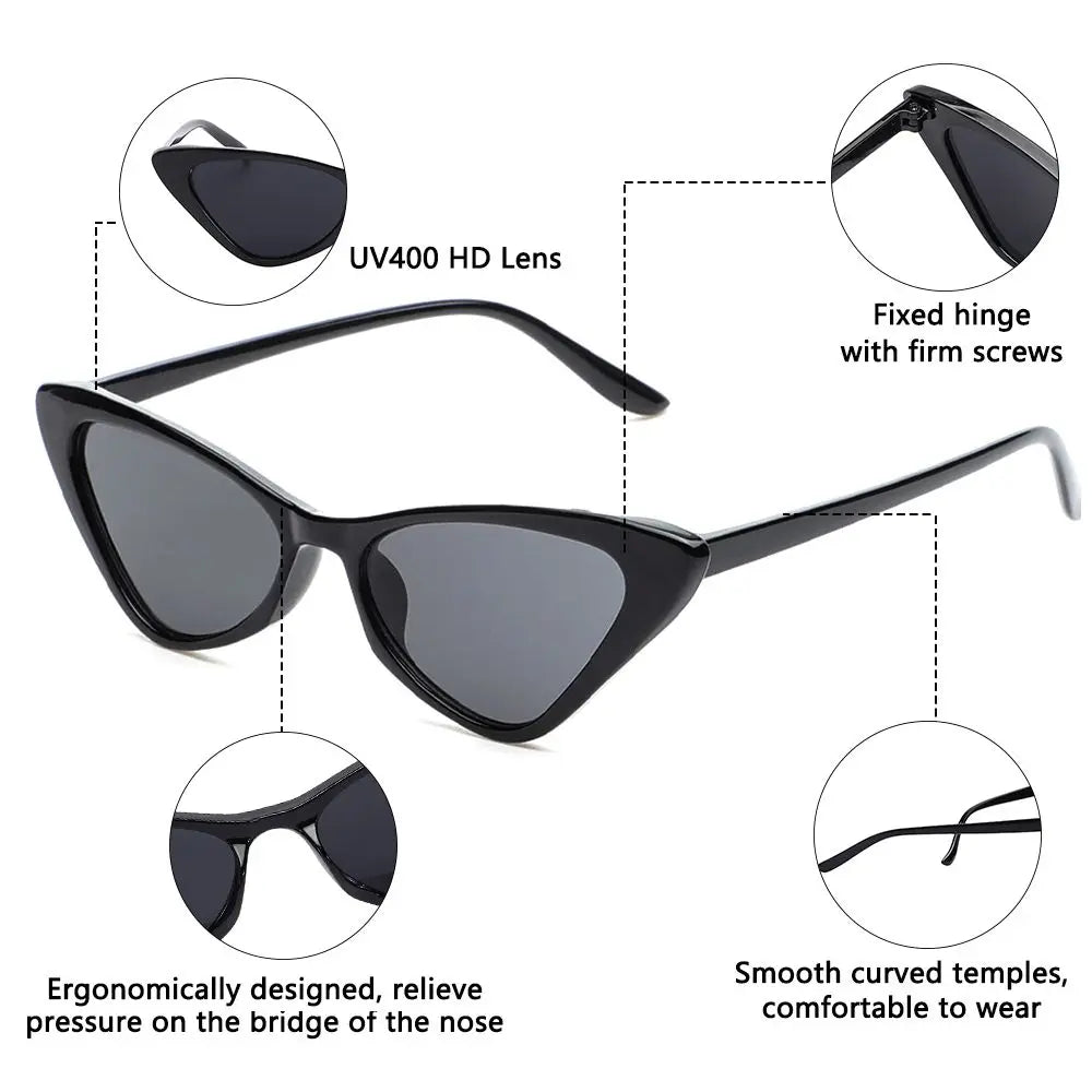 Novos Óculos de Sol Pequenos Cat Eye para Mulheres, Moda, Lentes Gradientes, Óculos de Sol Triangulares Femininos para Festas, Acessórios de Óculos UV400