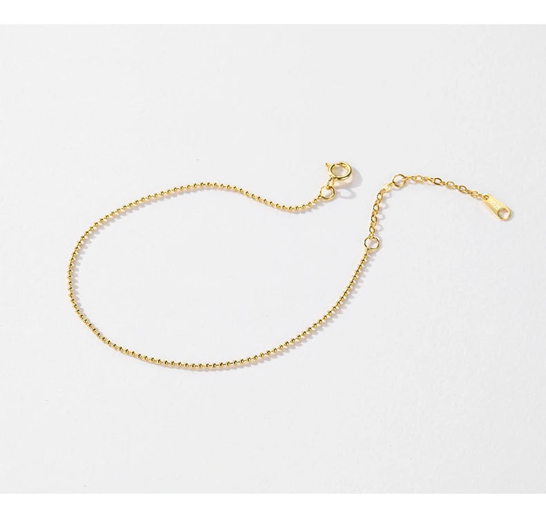 MODIAN Pulseira Ajustável Empilhável de Pequenas Esferas Finas em Prata Esterlina 925 - Presente de Dia dos Namorados para Mulheres - Joias Finas