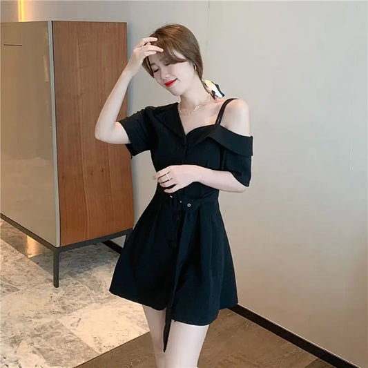 Vestidos para Mulheres 2024 Roupas de Seda para Ocasiões Formais Blazer Vestido Feminino de Cetim Chiffon Mini Curto Sensual Sexy Macacão Novo em X