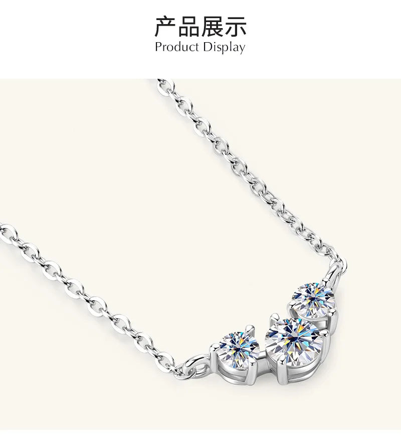 Colar de Mulher D Color com Pendente em Moissanite, Prata s925, Amarelo, Coleção Completa de Moissanite para Mulheres, Colar de Luxo com Pendente em Moissanite para Mulheres