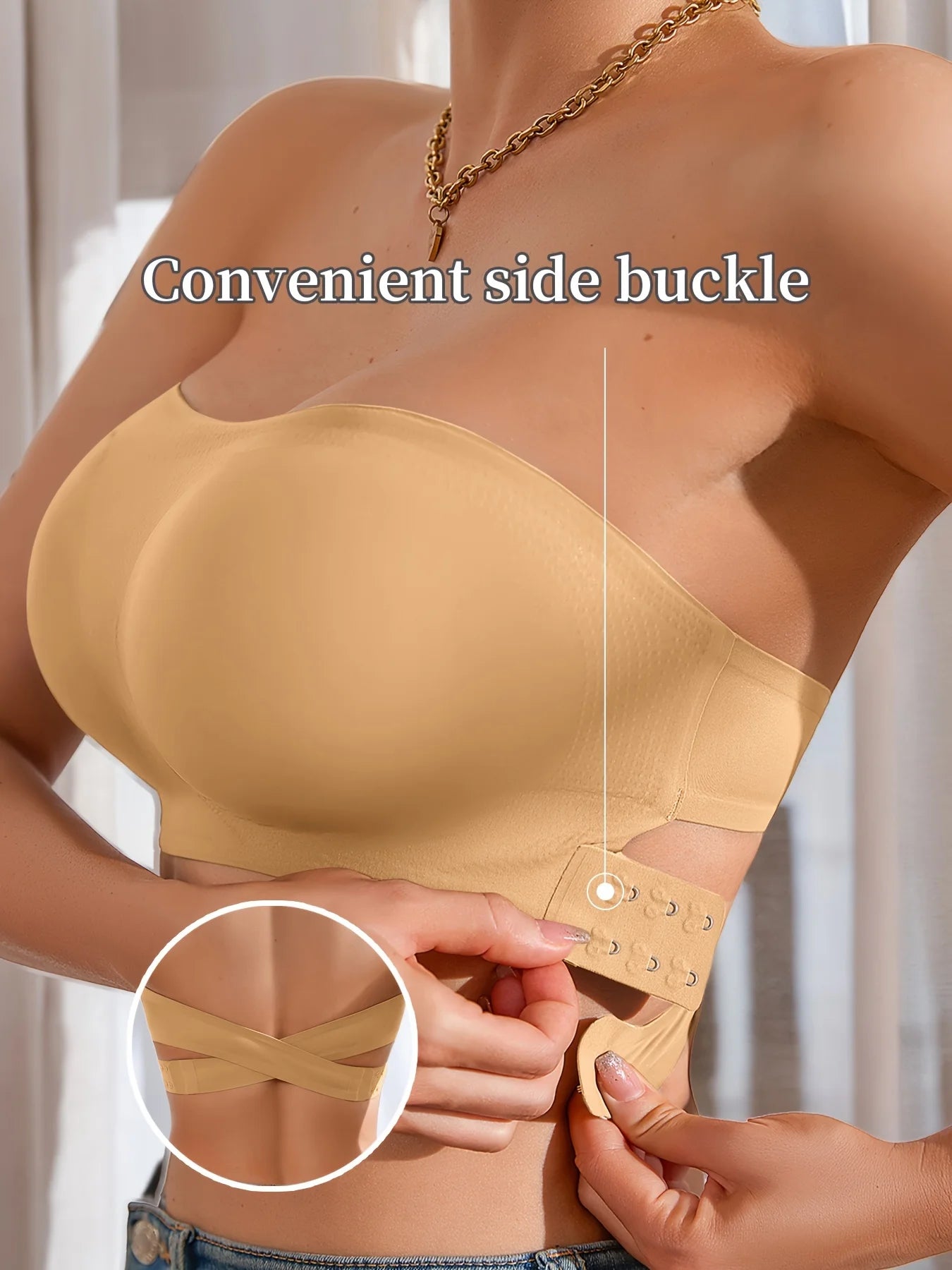 Sutiã sem fivelas YMQJ removível com acolchoamento macio de seda de gelo traceless para mulheres, sutiã sem arame, sutiã sem alças