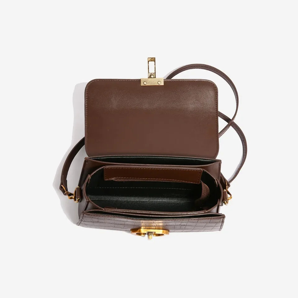 Small Leather Armpit Party Bags for Women Shoulder Crossbody Bag Ladies Vintage Underarm Handbags Summer Lock Tote Sac 2025 New