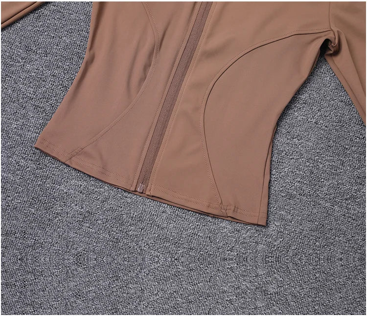 Jaqueta Esportiva Feminina de Manga Longa, Camisa de Treino, Casaco para Academia, Roupas de Yoga, Roupas Esportivas
