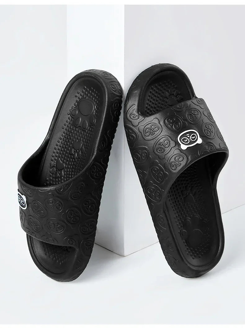 Chinelo de Plataforma Chunky com Solado Macio Eva para Mulheres 2024 Verão, Sandálias de Praia com Solado Grosso, Chinelos de Couro Antiderrapantes para Uso Externo