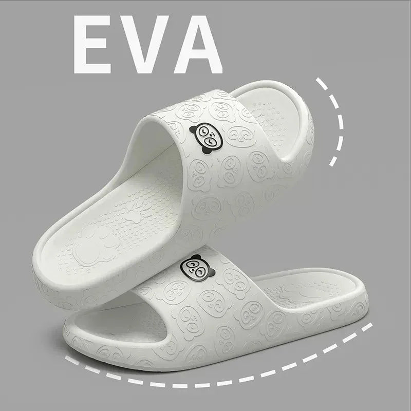 Chinelo de Plataforma Chunky com Solado Macio Eva para Mulheres 2024 Verão, Sandálias de Praia com Solado Grosso, Chinelos de Couro Antiderrapantes para Uso Externo