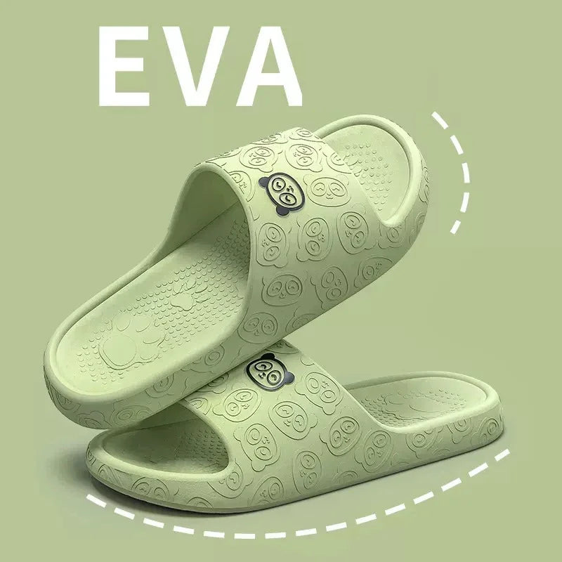 Chinelo de Plataforma Chunky com Solado Macio Eva para Mulheres 2024 Verão, Sandálias de Praia com Solado Grosso, Chinelos de Couro Antiderrapantes para Uso Externo