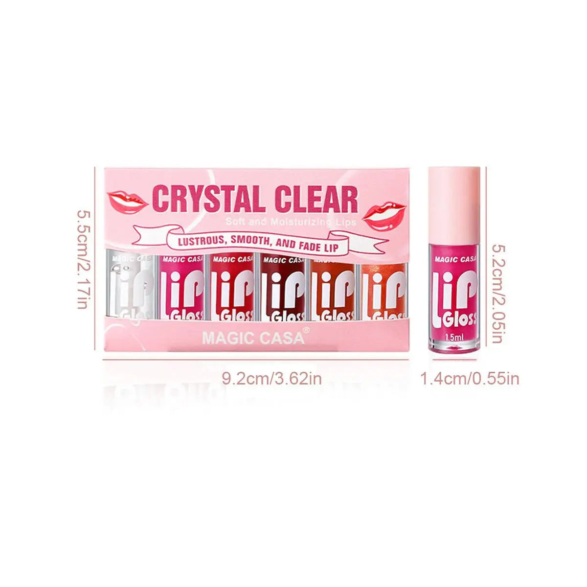 MAGIC CASA 6 peças/conjunto Pequena garrafa Óleo Labial Gel Hidratante de longa duração Hidratante Lábios Líquido Brilhante Suave