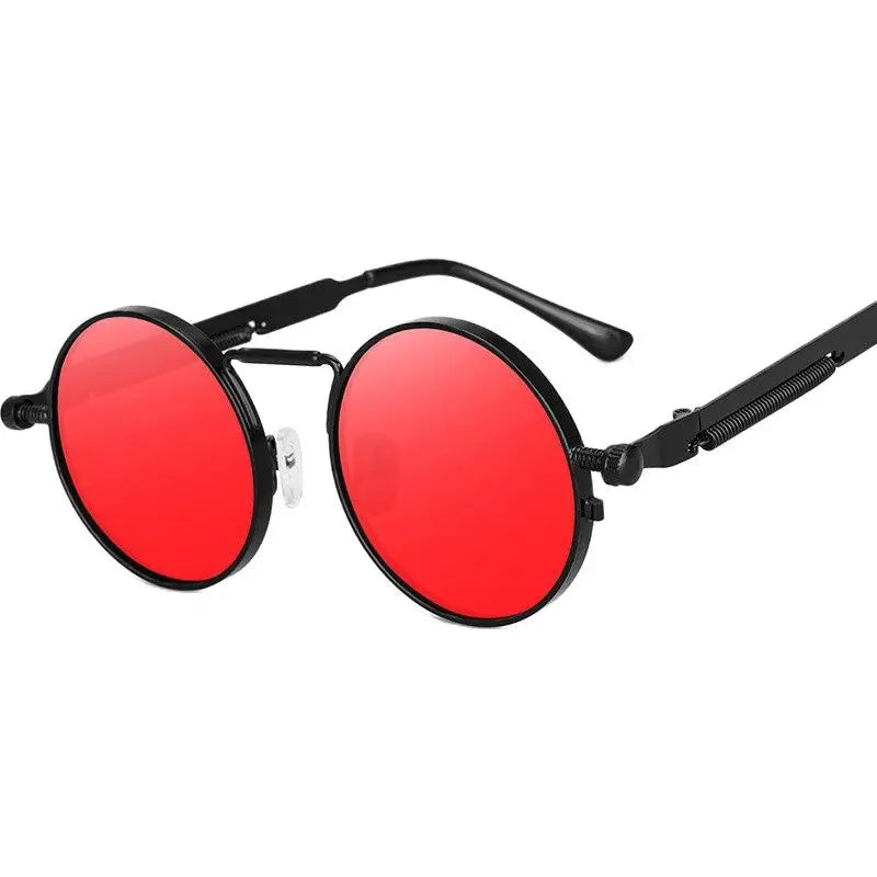 Óculos de sol estilo punk vintage para homens, armação redonda em metal, óculos de sol para mulheres, moda, eyewear, gafas de sol mulher UV400