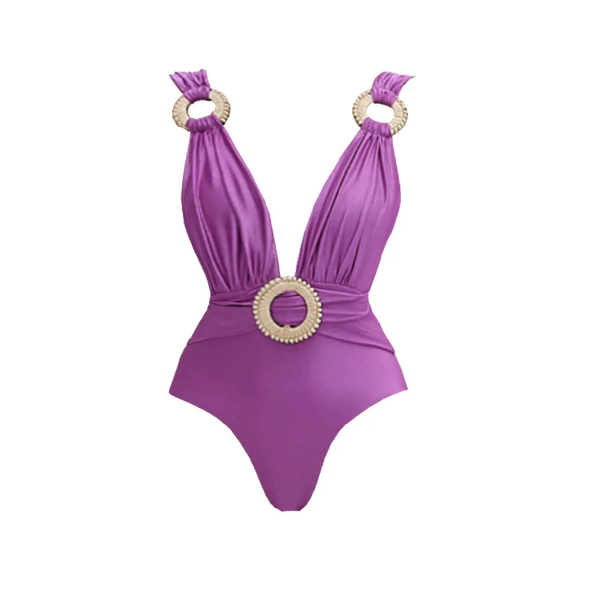 Maiô em 2 peças com decote em V profundo e saia longa, roupas de banho femininas sexy, biquíni brilhante, maiô estampado, moda de praia