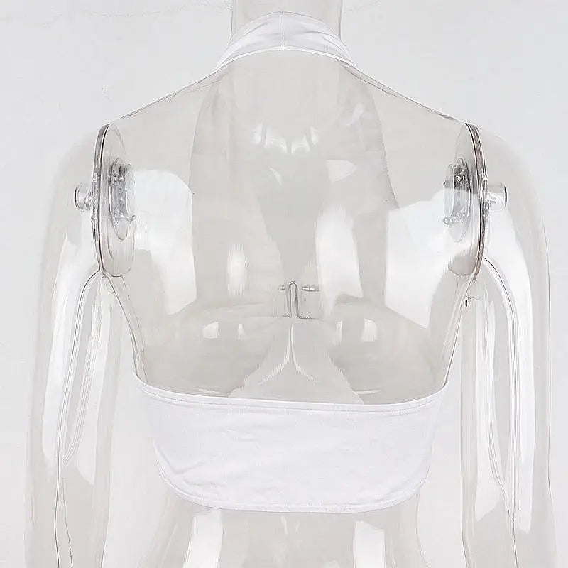 Top Crop Sem Mangas Off Shoulder Halter Sexy Mery Elegante Sem Alças Costas Expostas Slim Skinny Verão para Festas de Rua Feminino