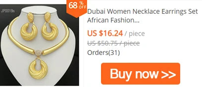 Conjunto de Joias em Ouro Dubai, Colar Cubano e Brincos para Mulheres, Jóias de Casamento para Noivas, Presente para Festa de Banquetet