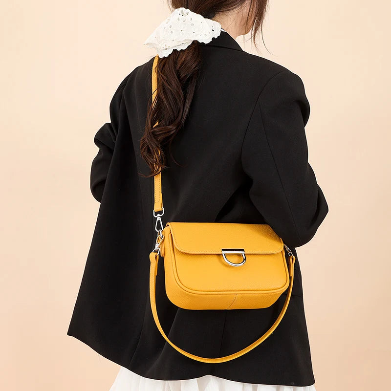 100% Genuine Leather Handbag 2025 Fashion Solid Color Female Shoulder Crossbody Bag Women bags Designer Cowhide Ladies Tote Bags