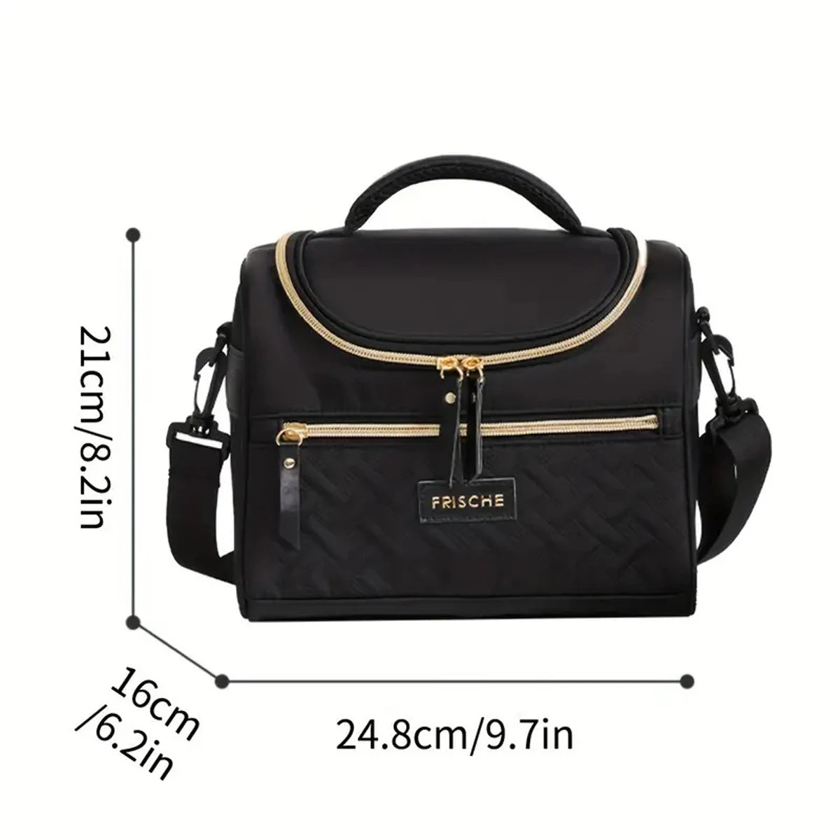Large Insulated Lunch Bag Cooler Hand washable durable polyester lunch box with padded shoulder strap for work, school, picnics