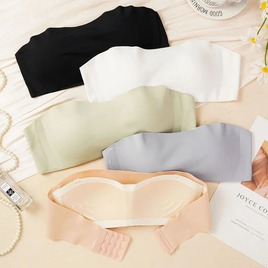 Sem costura de uma peça Tube Tops Mulheres Almofadas Removíveis Intimates Básico Preto/Branco/Pele Womens Strapless Bra Bandeau Lingerie Sexy