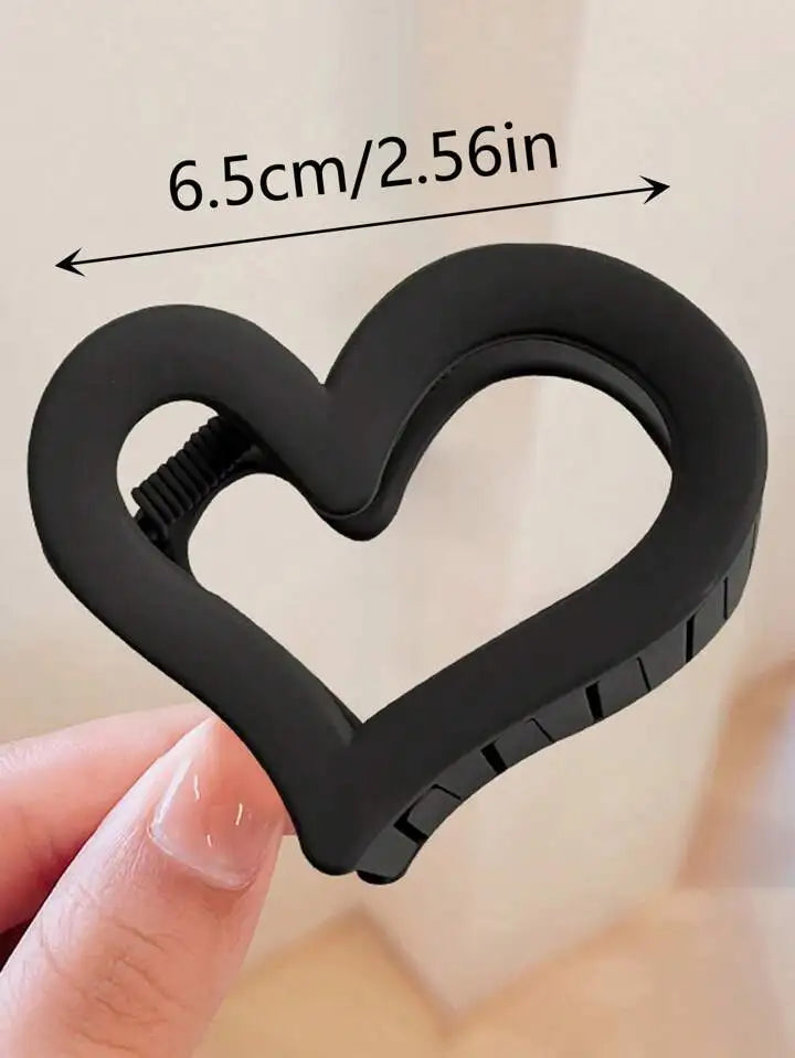 Conjunto de 4 peças de clipe de cabelo em plástico, pequeno, cor matte, formato quadrado, coração, geométrico, clipes de tubarão, clipe de cabelo, acessórios para cabelo feminino