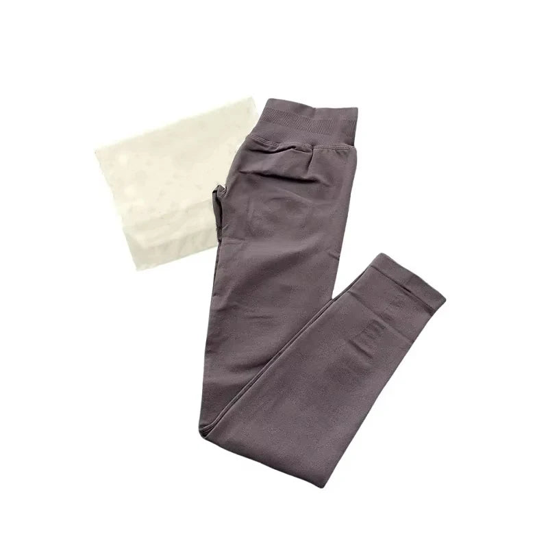 Leggings de Ioga Sem Costura para Mulheres Impact-Impact com Logo Branco, Leggings de Ginástica com Efeito de Levantamento de Bumbum, Leggings de Alta Elasticidade para Fitness