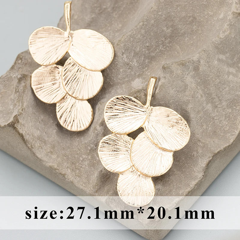 GUFEATHER MD66, acessórios de joalheria, banhado a ródio de ouro 18k, cobre, formato de folha, fabricação de joias, encantos, pingentes DIY, 6pcs/lote
