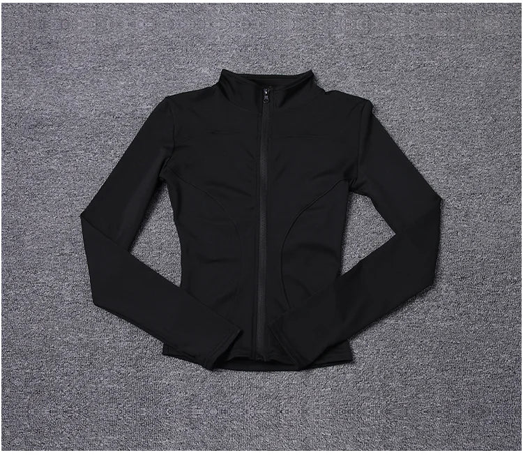 Jaqueta Esportiva Feminina de Manga Longa, Camisa de Treino, Casaco para Academia, Roupas de Yoga, Roupas Esportivas
