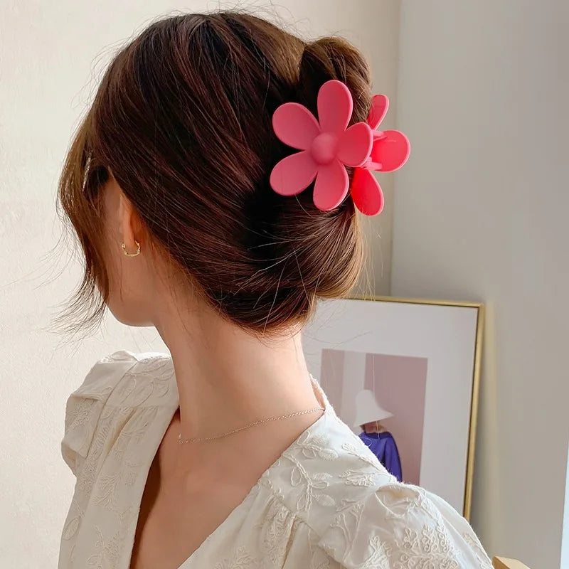 Conjunto de 8 peças de grampo de flor da moda para mulheres e meninas, clipes de cabelo doces, presilhas de cabelo, grampos coreanos, clipes de caranguejo, acessórios para cabelo feminino