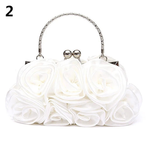 2023 Handbag Women's Tote Bag Rose Flower Pattern Clutch Bags for Women Evening Party Bridal Handbag Bolsa Feminina Bolso Mujer