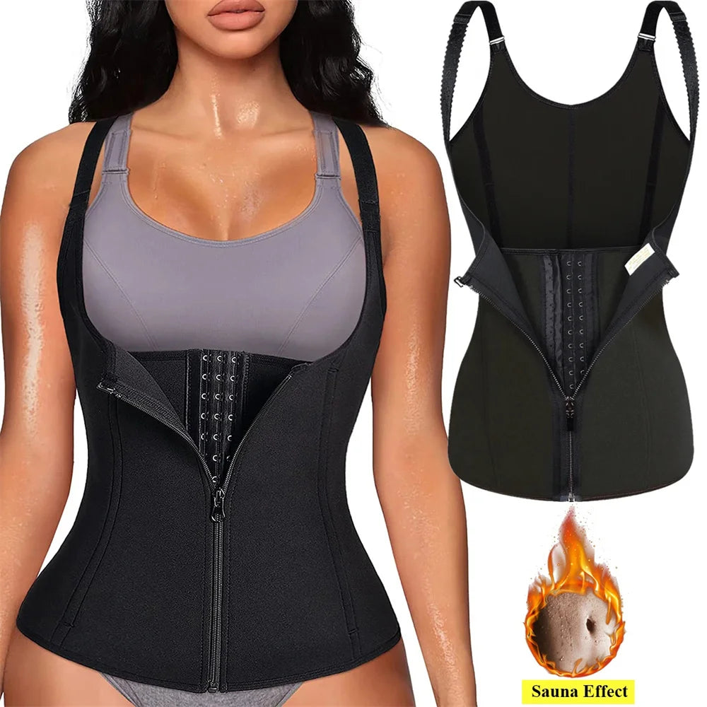 Camiseta Regata Modeladora para Mulheres com Zíper, Controladora de Barriga, Top Sem Mangas, Roupas de Atividade Femininas Modeladoras