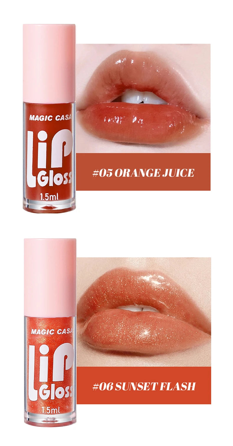 MAGIC CASA 6 peças/conjunto Pequena garrafa Óleo Labial Gel Hidratante de longa duração Hidratante Lábios Líquido Brilhante Suave