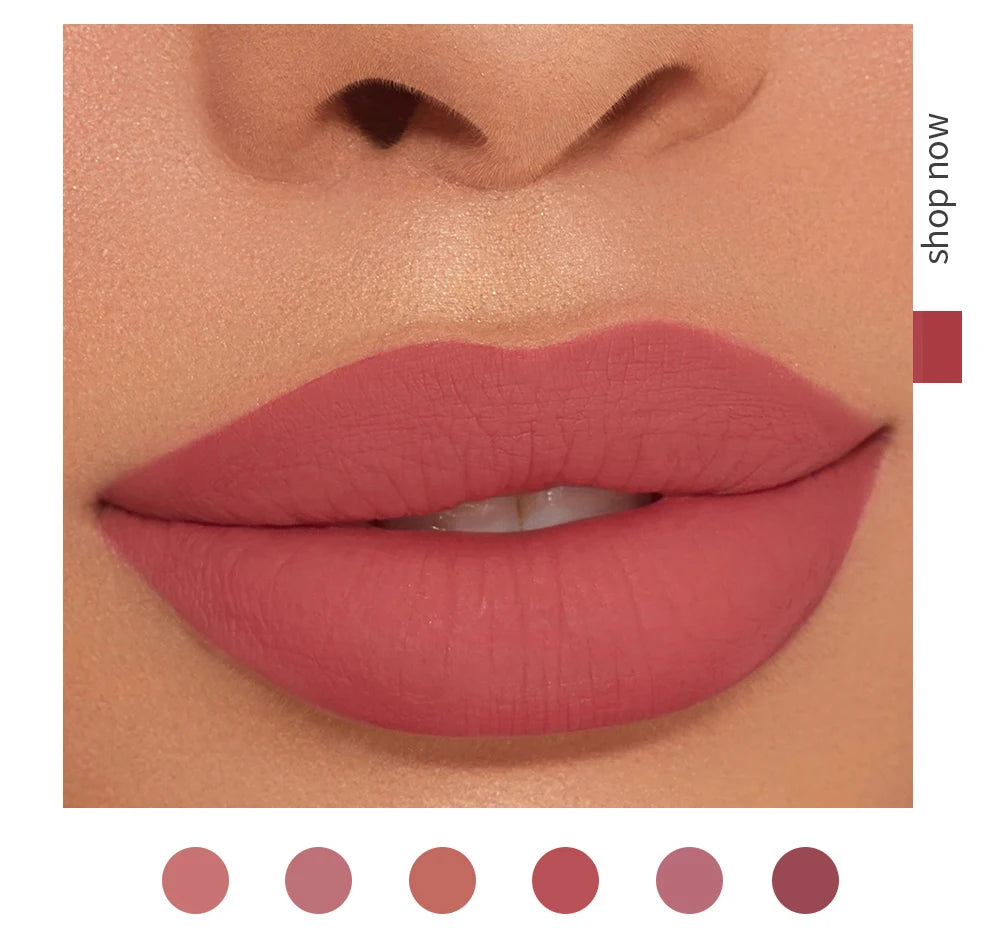 Conjunto HANDAIYAN com 6 Batons Líquidos Não Grudentos, Caixa de Presente de Brilho Labial de Longa Duração – Brilho Labial com Acabamento Fosco, Resistente ao Desgaste