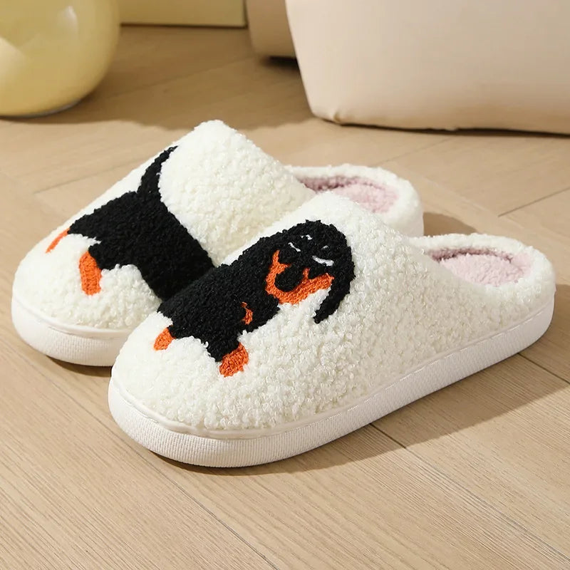 Pantufas de pelúcia de cartoon de outono e inverno para mulheres e homens, antiderrapantes, macias, confortáveis, fofas e quentinhas.