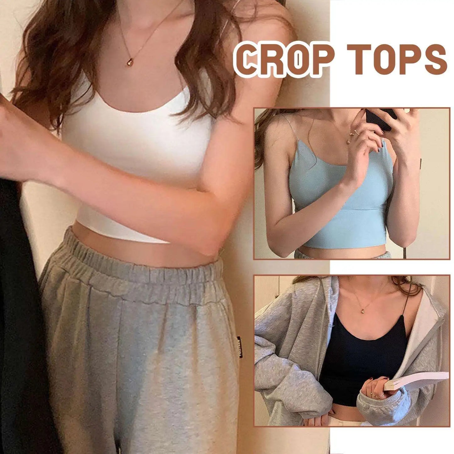 1 peça de Camisola Sem Costura em Tecido de Seda Gelada para Mulheres - Top Esportivo Sem Fios com Sutiã Almofadado Bralette