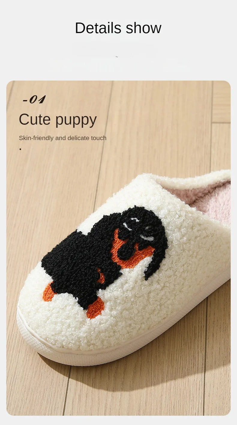 Pantufas de pelúcia de cartoon de outono e inverno para mulheres e homens, antiderrapantes, macias, confortáveis, fofas e quentinhas.