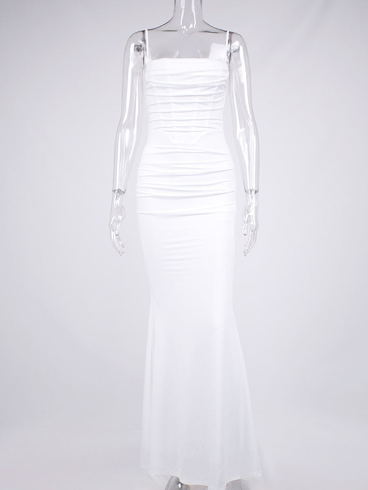 Vestidos Elegantes para Mulheres Vestido Maxi em Corset de Amêndoa Vestido de Noite Elegante para Festa Vestido Justo Sexy sem Costas com Estrutura de Peixe