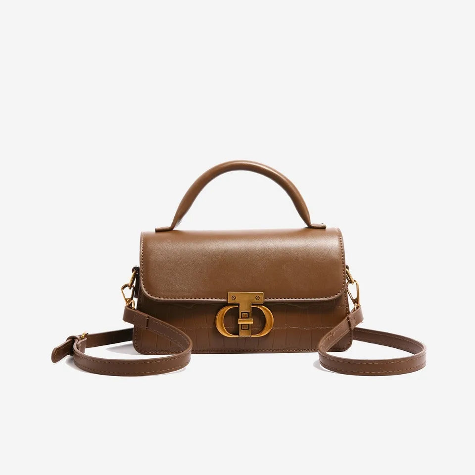 Small Leather Armpit Party Bags for Women Shoulder Crossbody Bag Ladies Vintage Underarm Handbags Summer Lock Tote Sac 2025 New