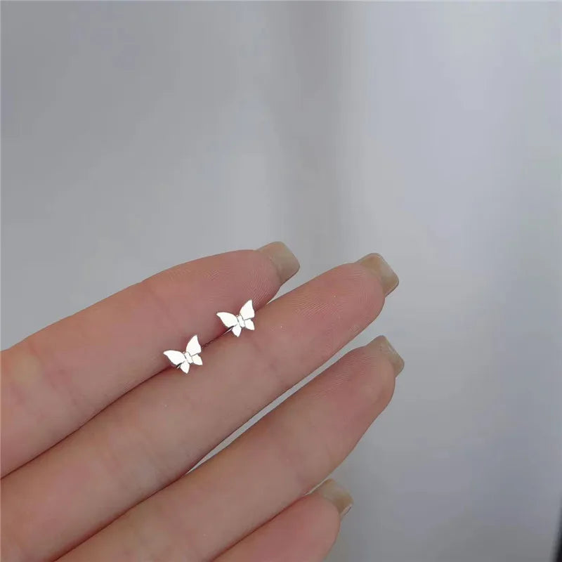Minimalism Heart Earring 925 Silver Needle Allergic Protection Mini Small Stud Earrings for Women Girls Jewellery Wholesale Gift