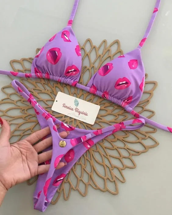 Novo Biquíni Feminino Sunga de Praia Férias Roupa de Banho Conjunto de Biquíni Estampado de Leopardo Roupa de Praia Sunga Biquíni
