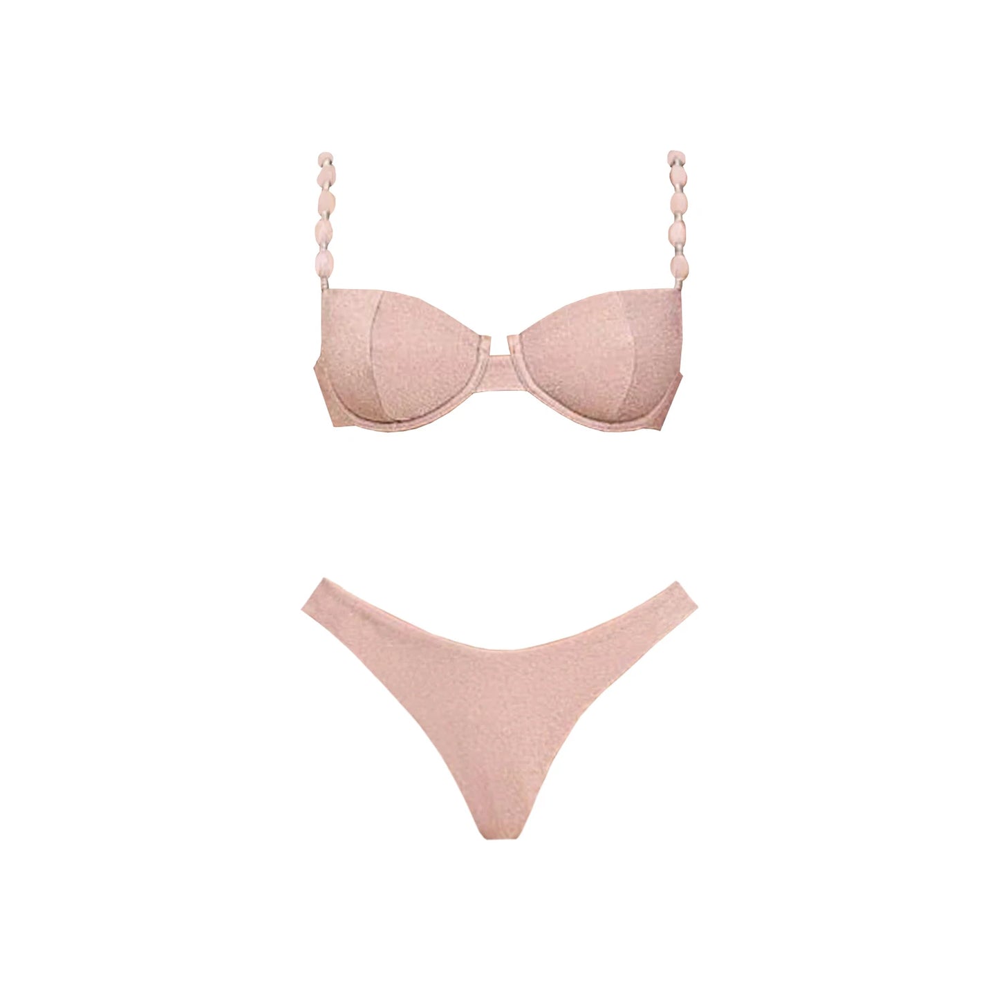 Conjunto de 3 peças de maiô push up com saia longa, sexy, moda feminina, biquíni com decote em V, macacão brilhante, roupa de banho e cobertor de praia.
