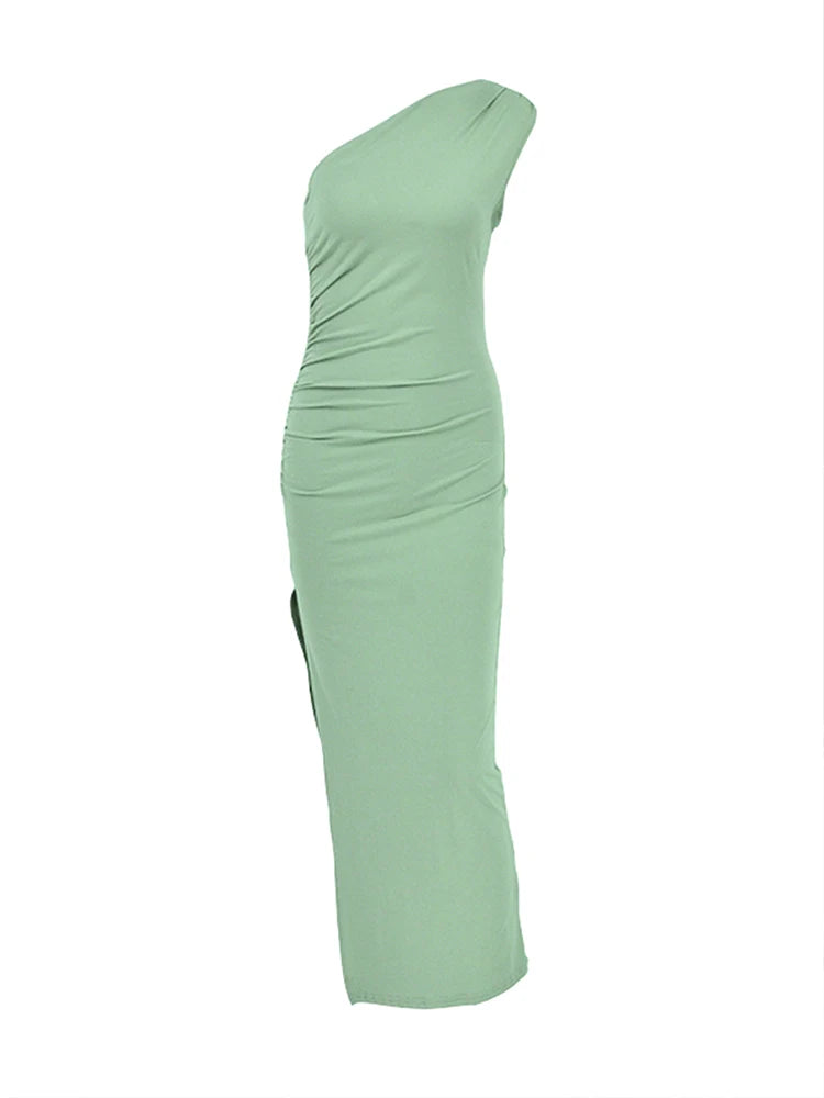 Vestido Maxi de Verão para Mulheres Sexy Fenda Moda Sem Mangas Costas Nuas Vestido Slim Feminino Casual Streetwear Clube Elegante Vestidos de Festa
