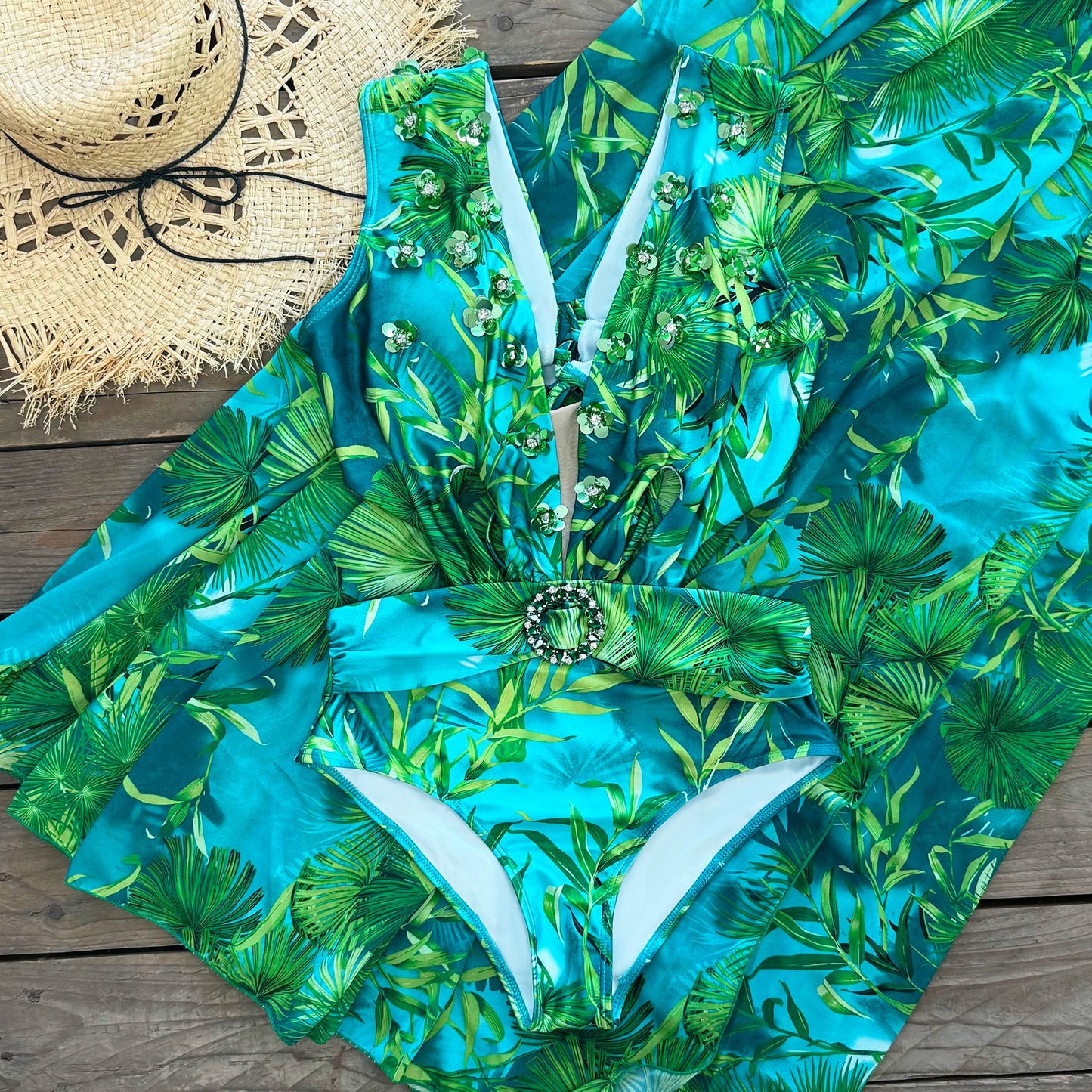 Maiô Elegante 2024 para Mulheres com Saia, Alto da Cintura, Roupas de Banho com Saia, Vestido Estampado Fashion, Praia