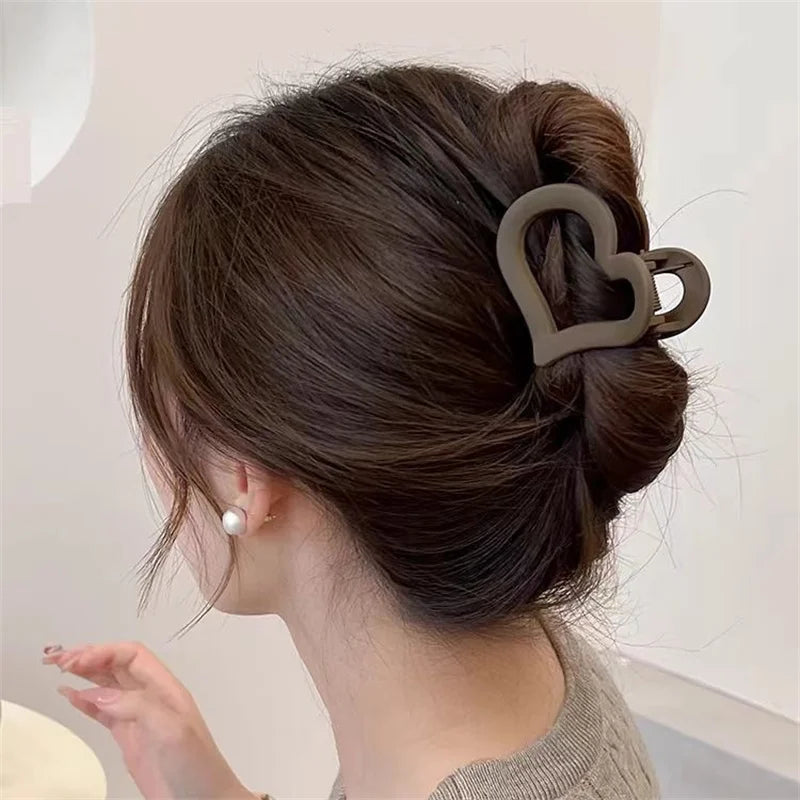 Ame o Grampo de Cabelo em Frosted com Clip Matte para Mulheres, Barrete com Garra para Segurar, Prendedor de Cabelo Girls, Acessórios de Cabelo Fashion Coreano para Pônei