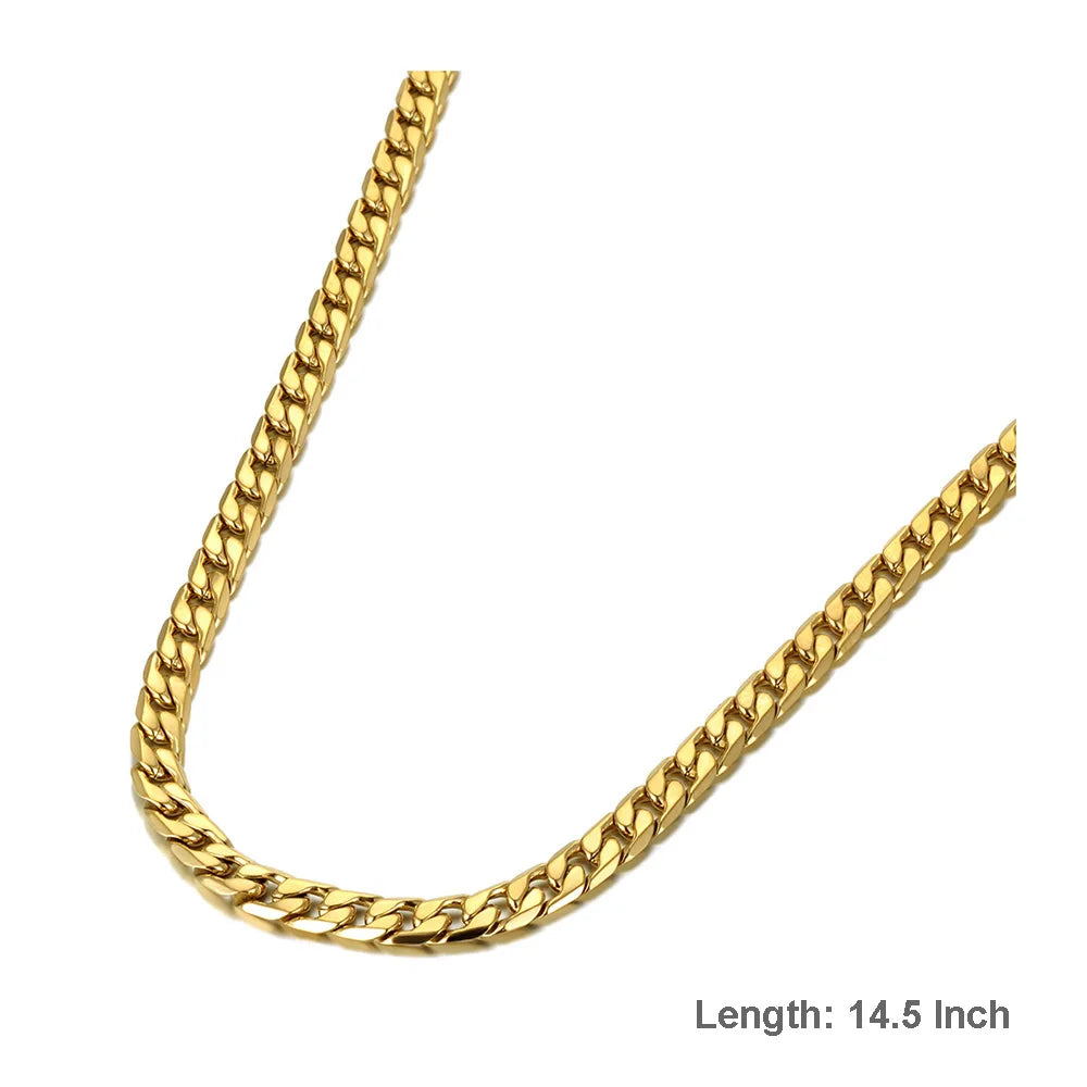 Colar em Cadeia de Aço Inoxidável Lokaer Punk 14 para Homens e Mulheres Hiphop/Rock, Choker Cubano Vintage N20301