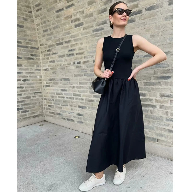 Vestidos de Verão Femininos 2025 Novo Chic Slim Simples Elegante Vestido de Férias Rua Feminino Confortável Vestido de Viagem Jovem