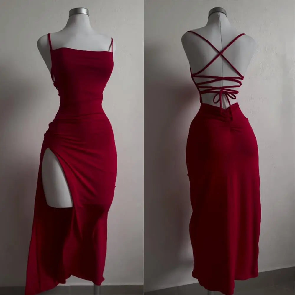 Vestido explosivo novo de verão 2024, com alça halter, bolsa Spice Girl, vestido justo ao corpo