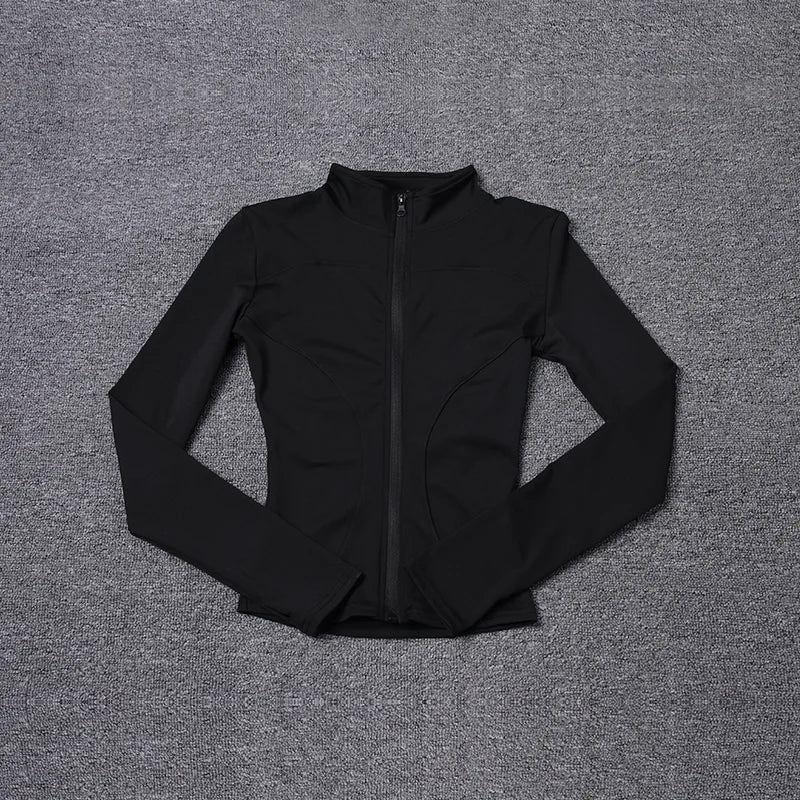 Jaqueta Esportiva Feminina de Manga Longa, Camisa de Treino, Casaco para Academia, Roupas de Yoga, Roupas Esportivas