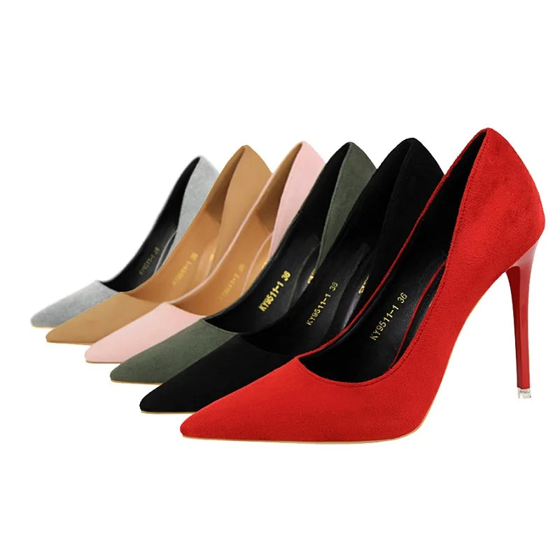 Sapatos de Salto Alto Clássicos BIGTREE para Mulheres, Sapatos de Escritório Sexy, Salto Stiletto, Moda Tamanhos Grandes, Sapatos de Salto Femininos, Cinza Verde